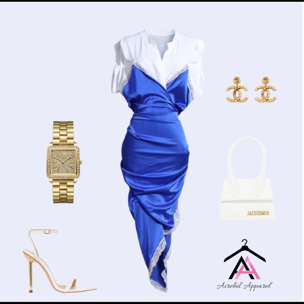 Royal Blue slit dress